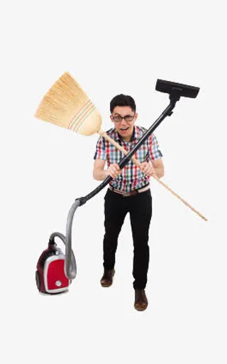 打扫卫生的男子免抠