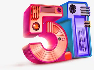 彩色个性创意五一字体免抠