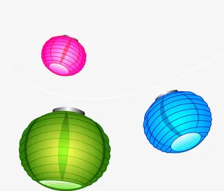 矢量彩色灯笼图片免抠