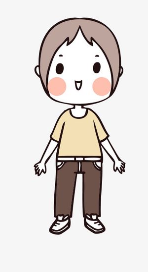 人物手绘插画可爱素材4免抠