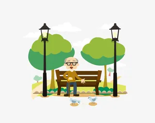 矢量养老院素材图免抠