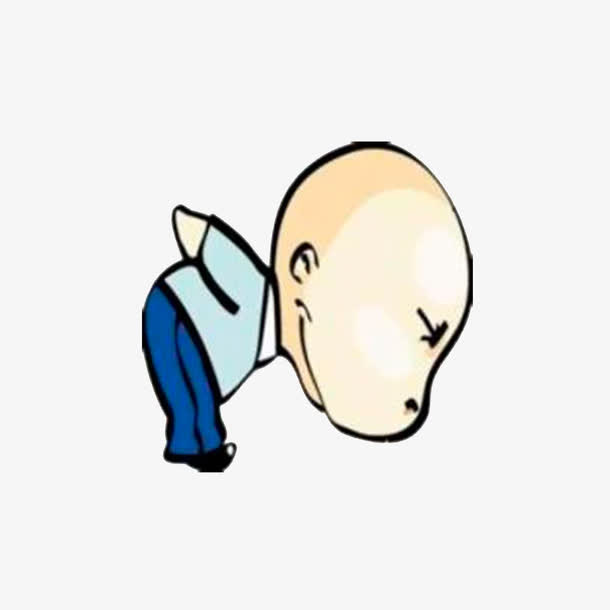 90度鞠躬的小男孩免抠