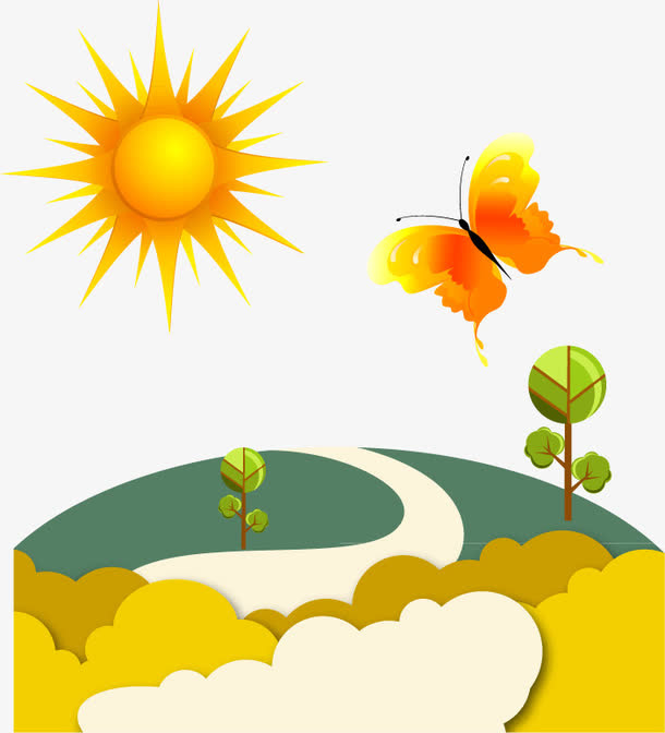 矢量景色插画免抠