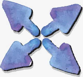 水彩箭头设计免抠