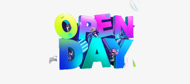 艺术字open day免抠