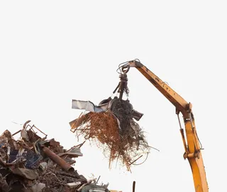 吊车吊垃圾免抠