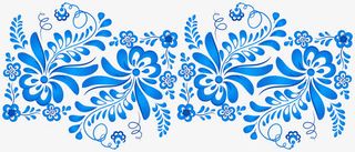 中国风青花瓷花纹矢量免抠