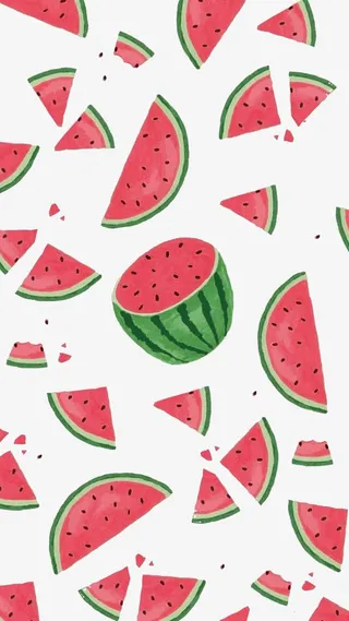 西瓜背景卡通背景图片免抠