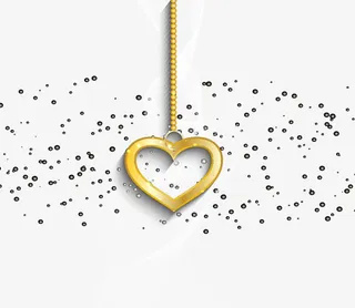 闪光爱心挂饰免抠