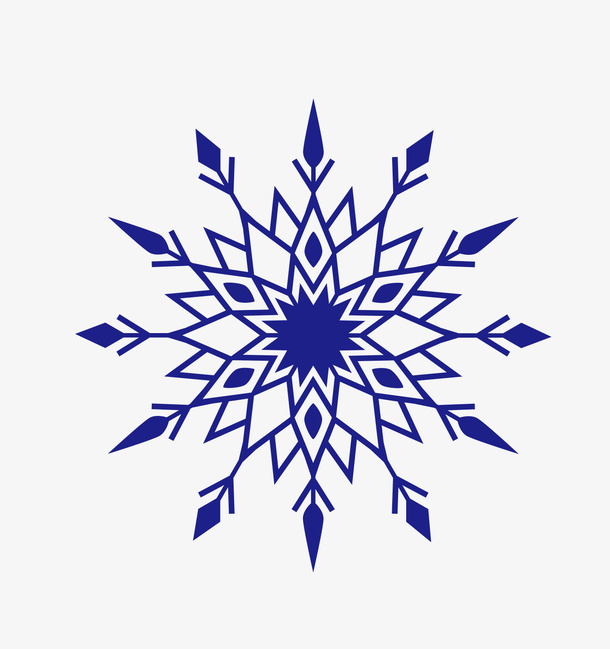 精美卡通蓝色雪花免抠