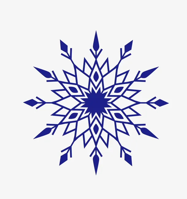 精美卡通蓝色雪花免抠