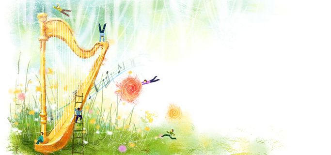 手绘春天背景高清