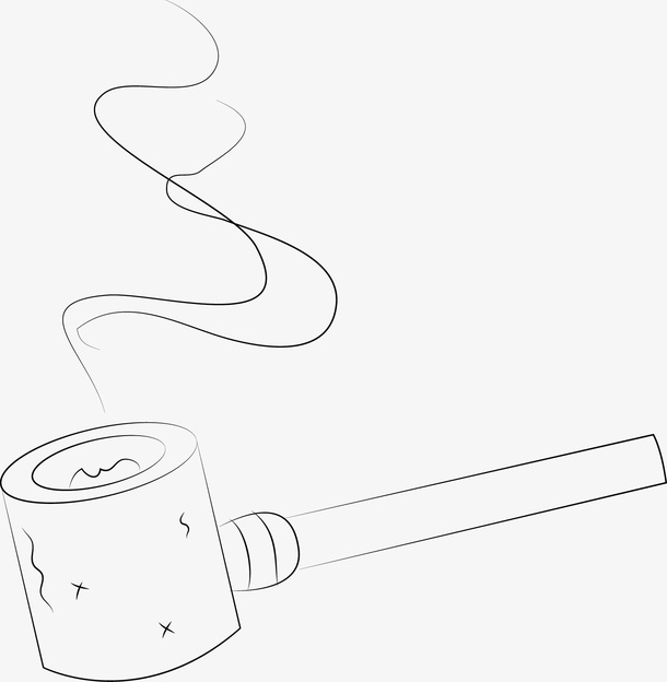 手绘的烟袋免抠