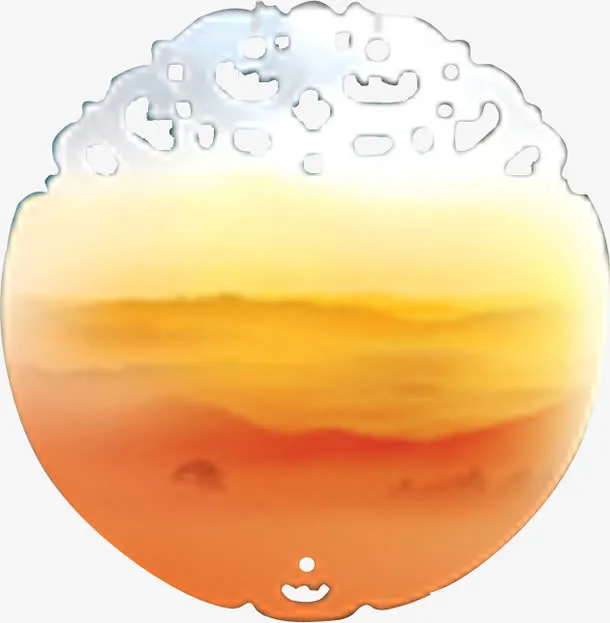 中秋节手绘月亮山水免抠