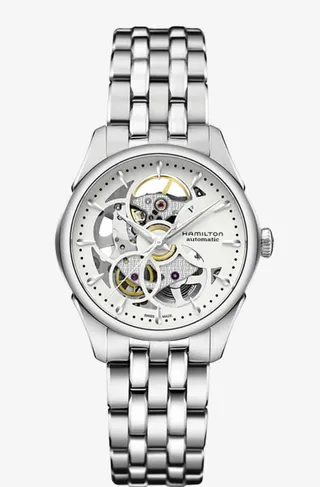 汉米尔顿腕表银色镂空手表女表免抠