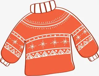 冬季红色温暖毛衣免抠