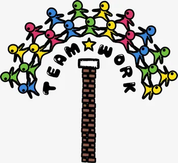 彩色小人团队合作免抠