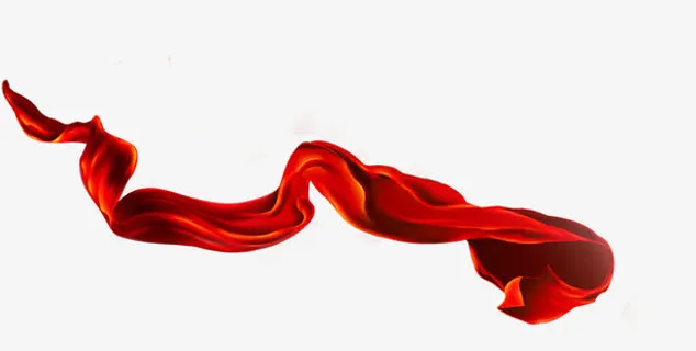 红色的绸缎飘带活动元素免抠