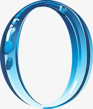 蓝色卡通圆形线条分层免抠