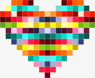 正方形爱心免抠