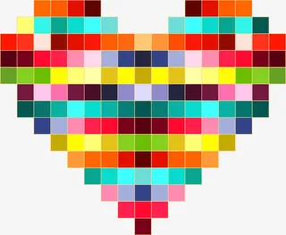 正方形爱心免抠