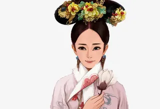 清朝宫妃美女手绘古风免抠