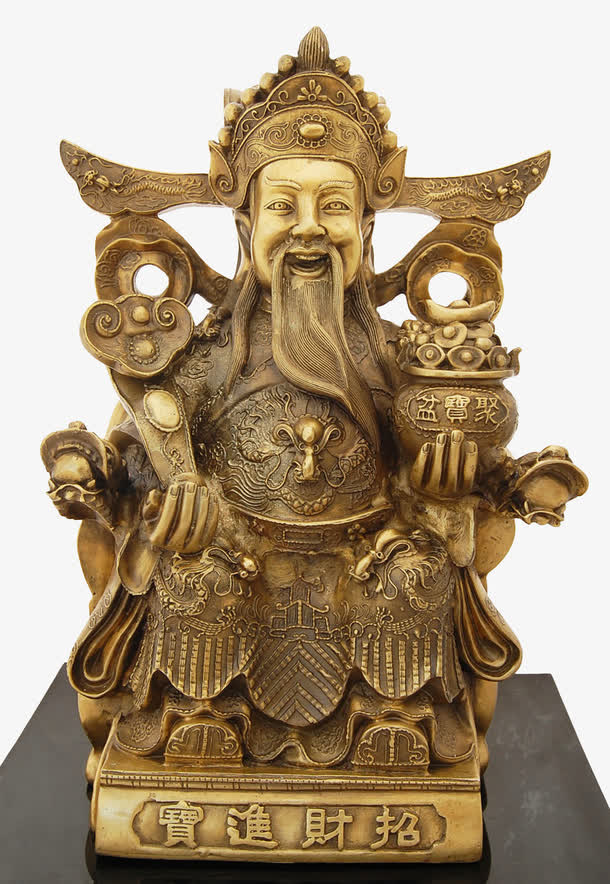 文财神铜像免抠