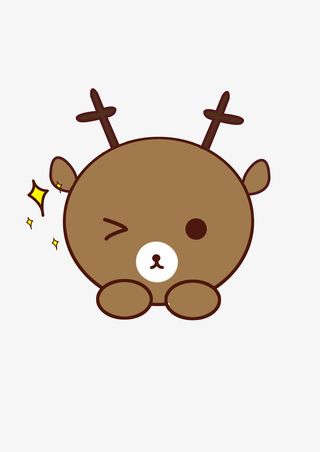 小熊，小星星，鹿角，卡通免抠