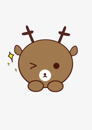 小熊，小星星，鹿角，卡通免抠