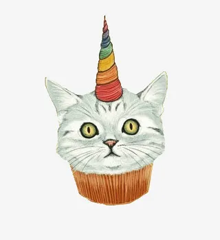 白色圣诞猫头节日装饰免抠