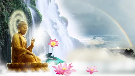 山水佛平面背景高清 山水佛平面背景高清