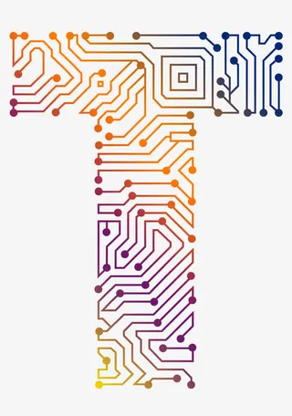 字母科技线条免抠