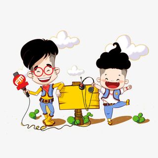 卡通电台主持人免抠