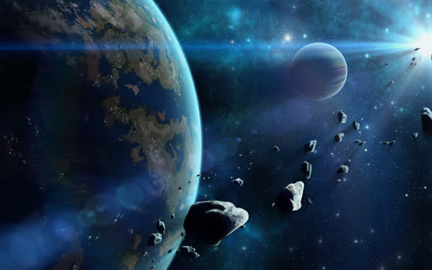 宇宙亮光陨石降落免抠
