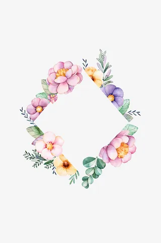 高清水彩粉色花卉独角兽免抠图免抠