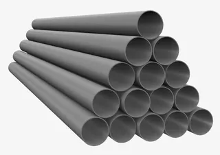 手绘灰色金属圆形空心管道免抠