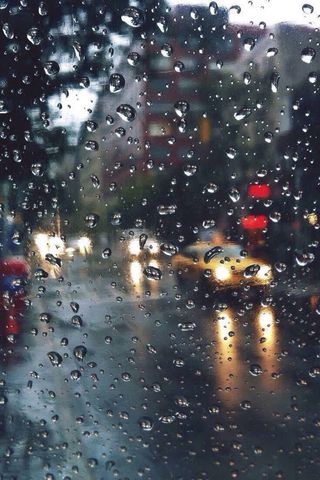 城市风景玻璃水珠免抠