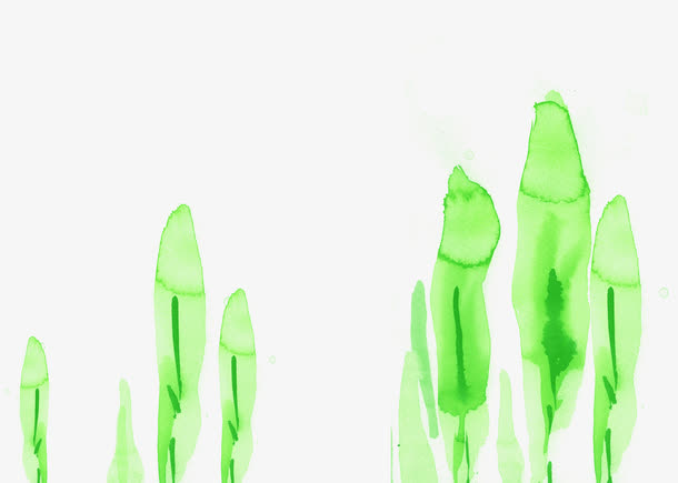 绿色水墨抽象树木免抠