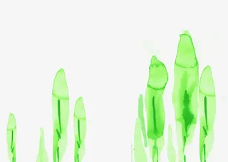 绿色水墨抽象树木免抠