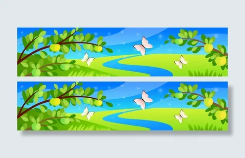 美丽春天风景banne背景