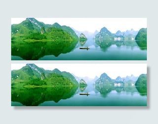 唯美桂林山水海报背景