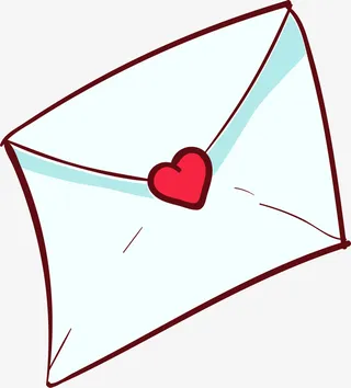 白色情人节表白信封免抠