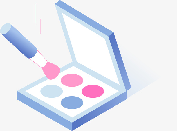 卡通小清新化妆品化妆工具装饰设免抠