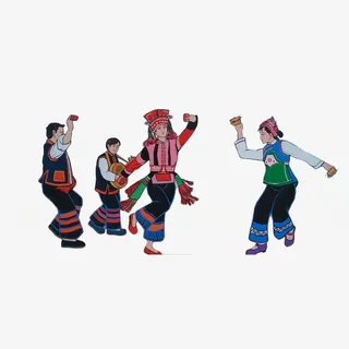 卡通彝族人物插画免抠免抠