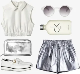 白色短款露脐无袖上衣免抠