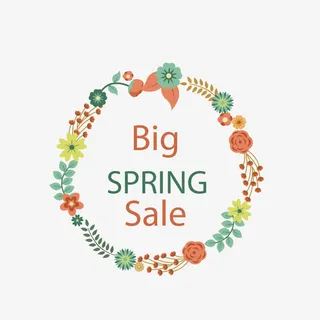 春天元素促销海报免抠