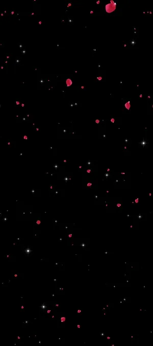 黑色海报漂浮的玫瑰花瓣免抠