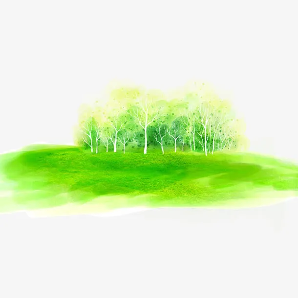 绿色卡通世界湿地日手绘树林森林免抠