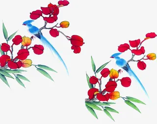 中国风花鸟素材免抠