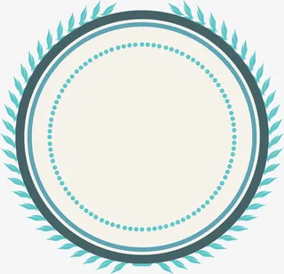 蓝色植物圆圈免抠